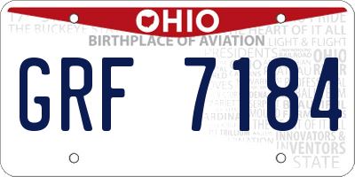 OH license plate GRF7184
