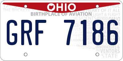 OH license plate GRF7186