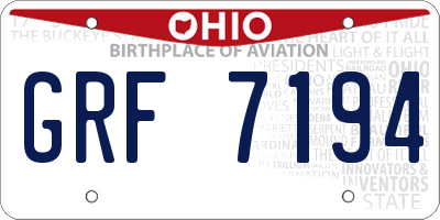 OH license plate GRF7194