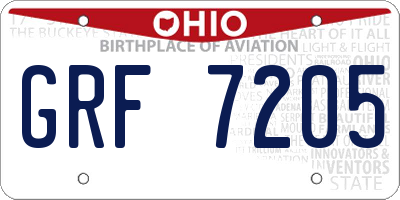 OH license plate GRF7205