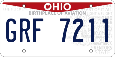 OH license plate GRF7211