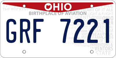 OH license plate GRF7221