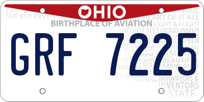 OH license plate GRF7225