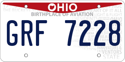 OH license plate GRF7228