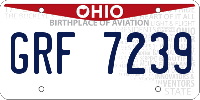 OH license plate GRF7239