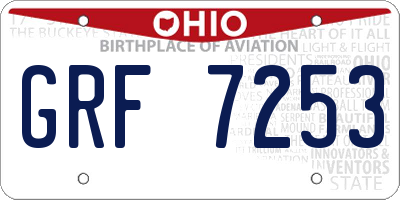 OH license plate GRF7253