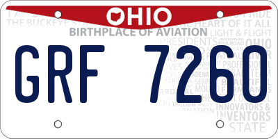 OH license plate GRF7260