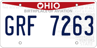 OH license plate GRF7263