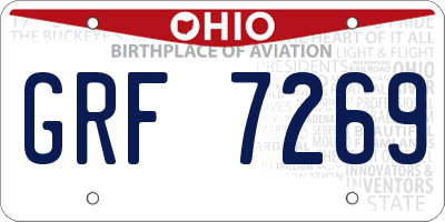 OH license plate GRF7269