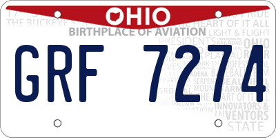 OH license plate GRF7274