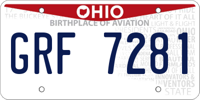 OH license plate GRF7281