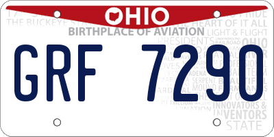 OH license plate GRF7290