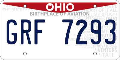 OH license plate GRF7293