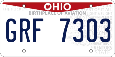 OH license plate GRF7303
