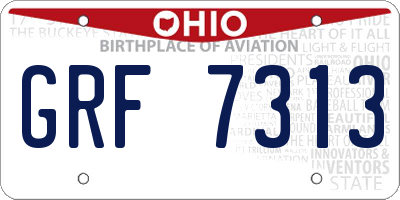 OH license plate GRF7313