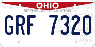 OH license plate GRF7320