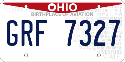 OH license plate GRF7327