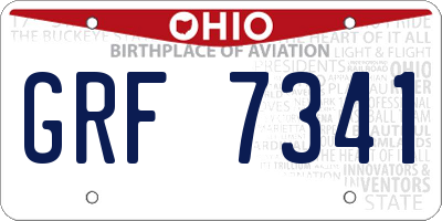 OH license plate GRF7341