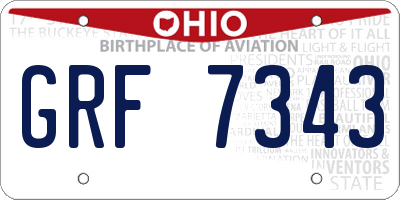 OH license plate GRF7343