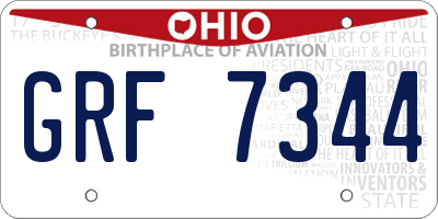 OH license plate GRF7344