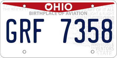 OH license plate GRF7358