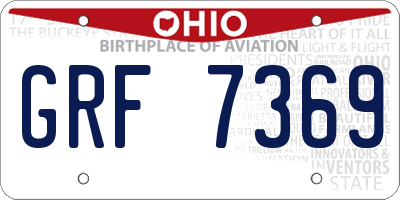 OH license plate GRF7369