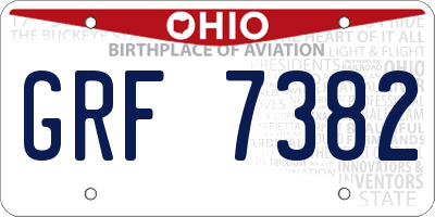 OH license plate GRF7382