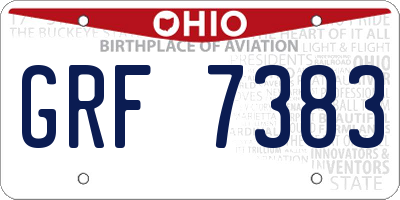OH license plate GRF7383