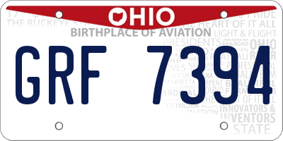 OH license plate GRF7394
