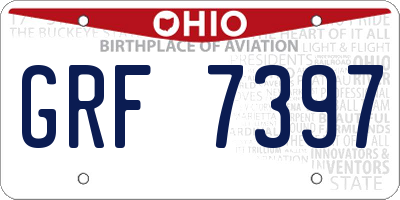 OH license plate GRF7397