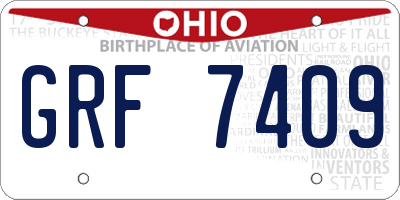 OH license plate GRF7409