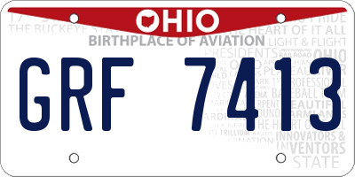 OH license plate GRF7413