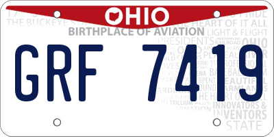 OH license plate GRF7419