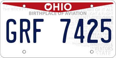 OH license plate GRF7425