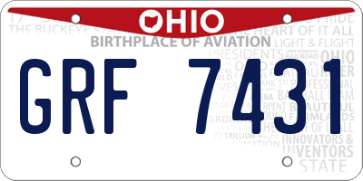 OH license plate GRF7431