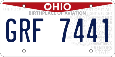 OH license plate GRF7441
