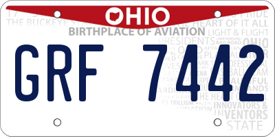 OH license plate GRF7442