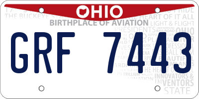 OH license plate GRF7443