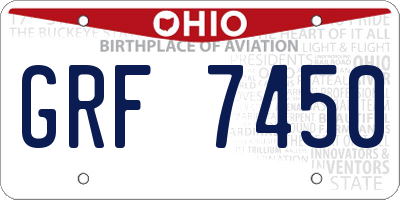 OH license plate GRF7450
