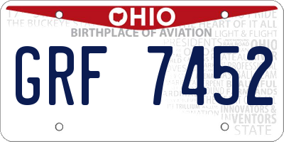 OH license plate GRF7452