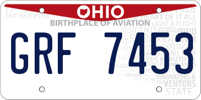 OH license plate GRF7453