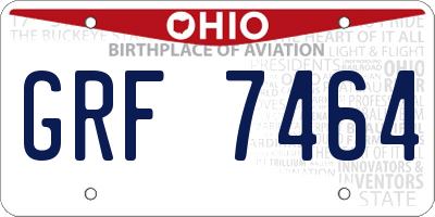 OH license plate GRF7464