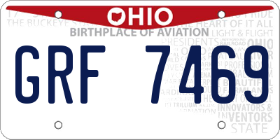 OH license plate GRF7469
