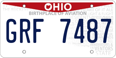 OH license plate GRF7487