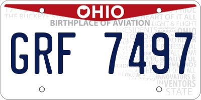 OH license plate GRF7497