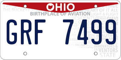 OH license plate GRF7499