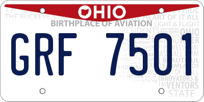 OH license plate GRF7501