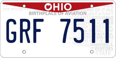 OH license plate GRF7511