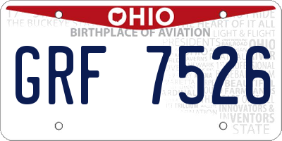 OH license plate GRF7526