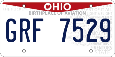 OH license plate GRF7529